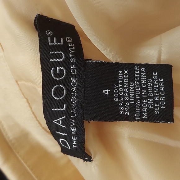 DIALOGUE Yellow Lined Button Down Long Sleeve Blazer Jacket - Picture 10 of 11